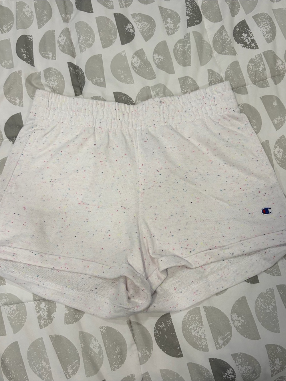 Champion White Speckled Kids Athletic Shorts